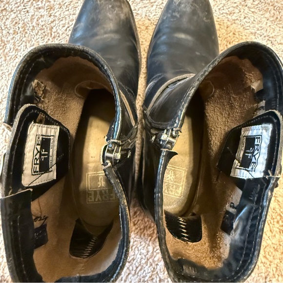 Frye Smith Engineer Distressed Buckle Leather Boots - Picture 6 of 8